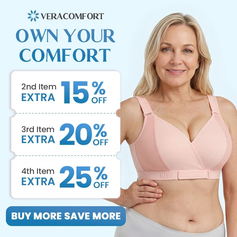 Veracomfort - Velcro Front-Wrap & Straps Adaptive Comfort Bra