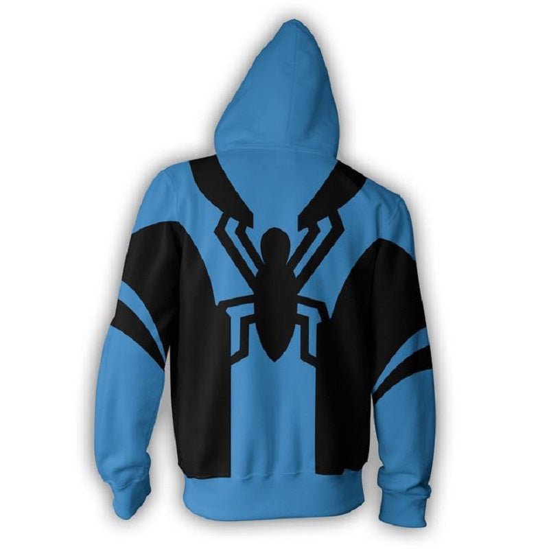 Blue Lantern Spider Man Zip Up Hoodie MZH572
