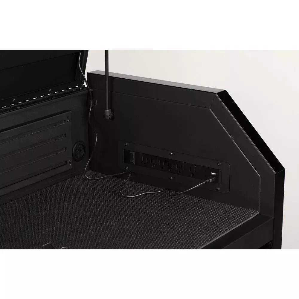 INDUSTRIAL 52 IN. W X 21.5 IN. D 6-DRAWER TOOL CHEST WITH PULL-OUT WORK SURFACE AND LED LIGHT IN MATTE BLACK