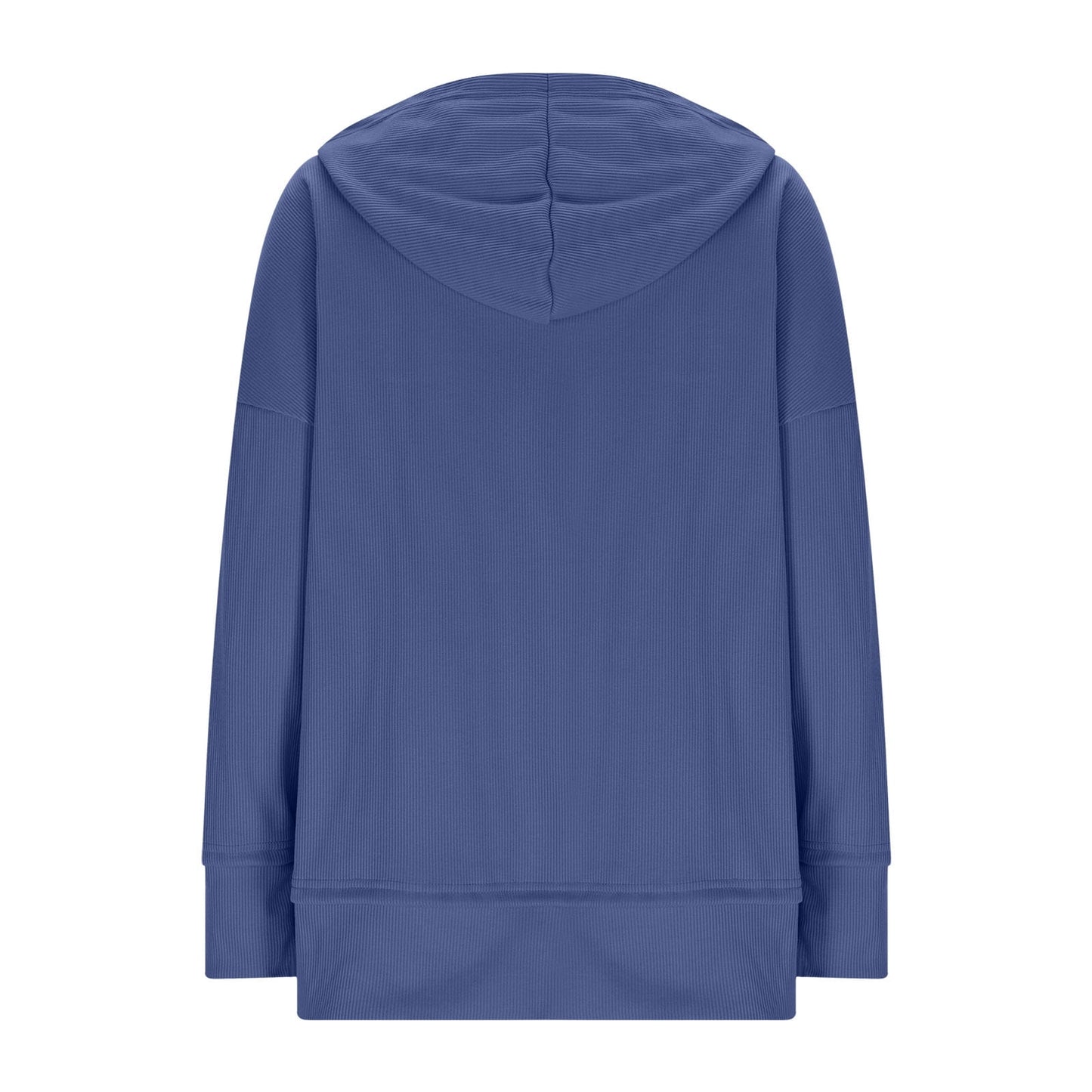 Womens Long Sleeve Tops Casual Ribbed Knit Half Button Hooded Pullover Sweatshirt Versatile Casual Wear