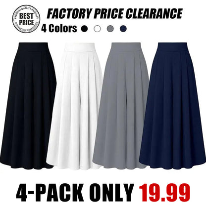 Women's High-Waisted Flowy Wide Leg Palazzo Pants with Pockets