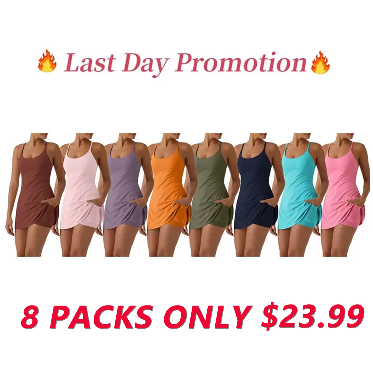 😍Promotion Day💥Backless Sleeveless Dresses With Pockets