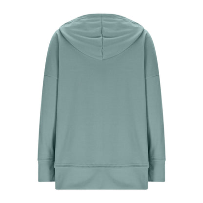Womens Long Sleeve Tops Casual Ribbed Knit Half Button Hooded Pullover Sweatshirt Versatile Casual Wear