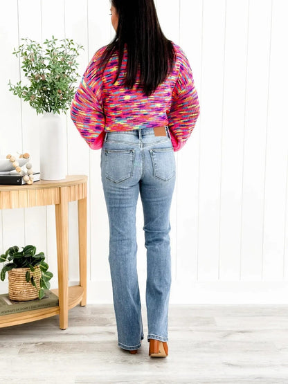 Mid Rise Button Fly Bootcut Jeans (🔥 Buy 1, Get 1 FREE – Limited Time!)