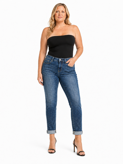 Tummy Control Cuffed Slim Fit Jeans (🔥 Buy 1, Get 1 FREE – Limited Time!)