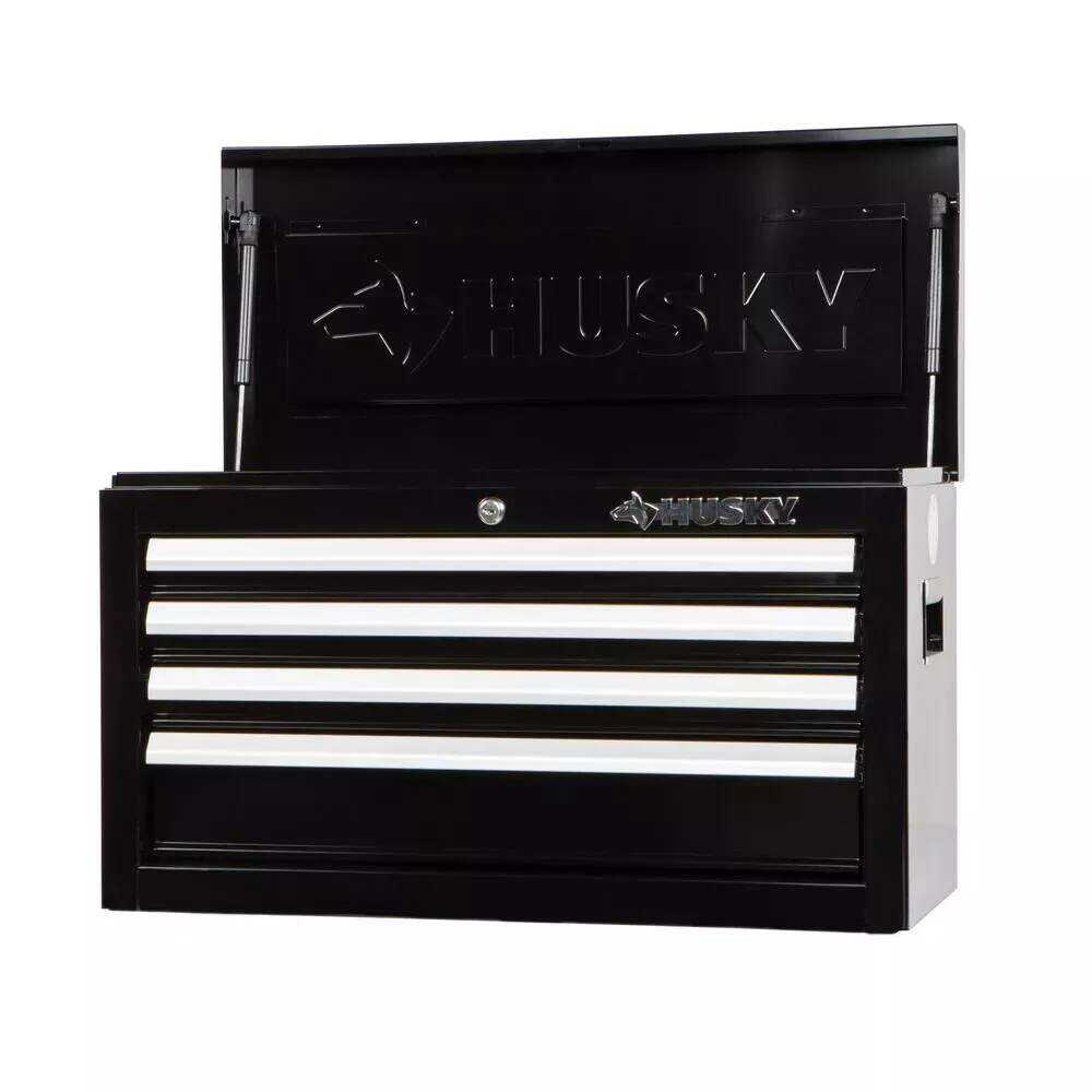26 IN. W 4-DRAWER TOOL CHEST IN GLOSS BLACK