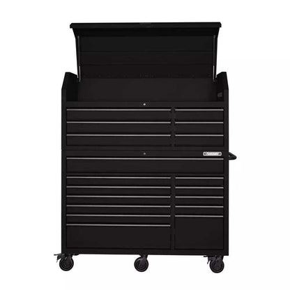 HEAVY-DUTY 56 IN. W 18-DRAWER COMBINATION TOOL CHEST AND CABINET SET, MATTE BLACK