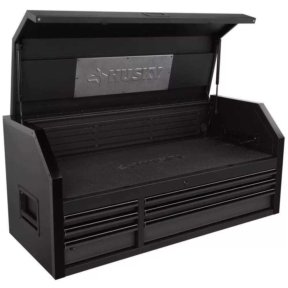 INDUSTRIAL 52 IN. W X 21.5 IN. D 6-DRAWER MATTE BLACK TOP TOOL CHEST WITH PULL-OUT WORK SURFACE AND LED LIGHT