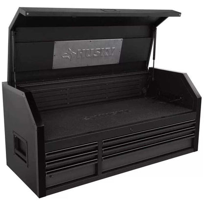 INDUSTRIAL 52 IN. W X 21.5 IN. D 6-DRAWER MATTE BLACK TOP TOOL CHEST WITH PULL-OUT WORK SURFACE AND LED LIGHT