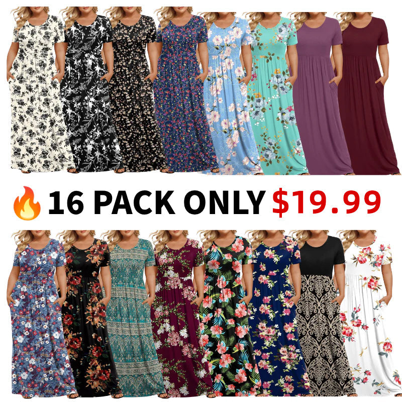 🔥Summer Best Seller🔥Women's Plus Size Maxi Dresses for Curvy