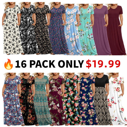 🔥Summer Best Seller🔥Women's Plus Size Maxi Dresses for Curvy