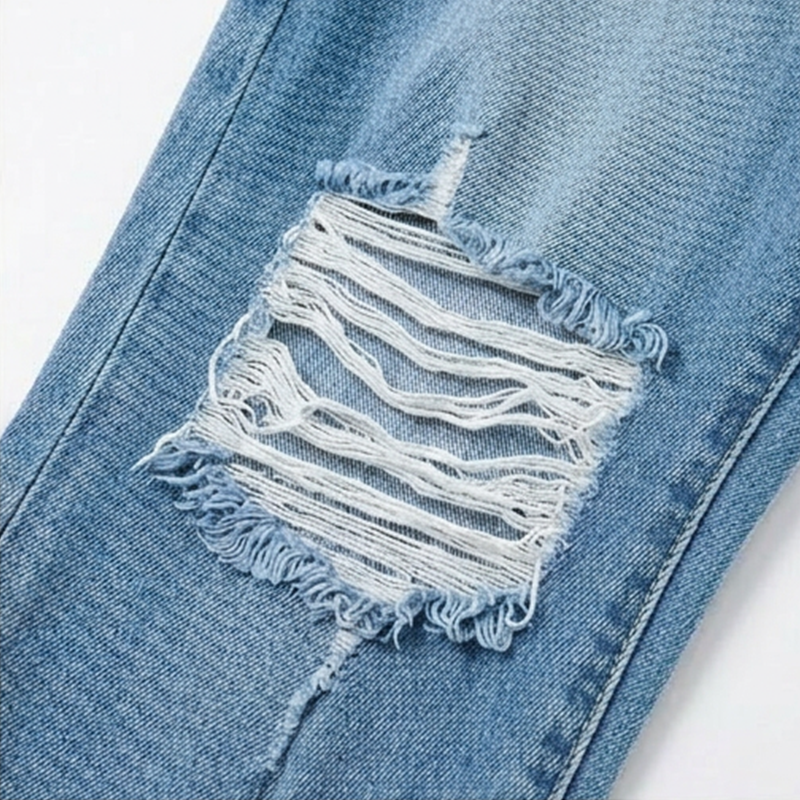 Women's Plus Size Distressed Ripped High-Waisted Capri Jeans