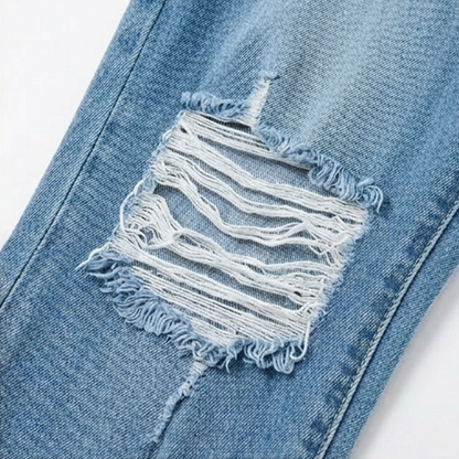 Women's Plus Size Distressed Ripped High-Waisted Capri Jeans