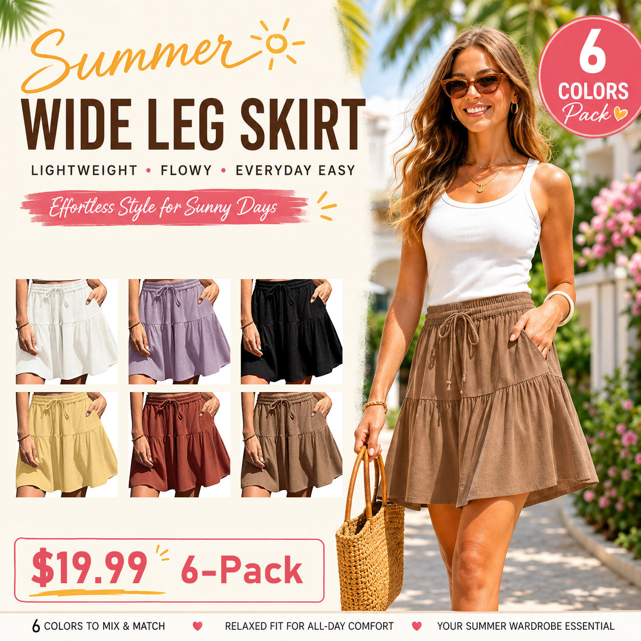 Womens Linen Blend Wide Leg Flowy Culotte Shorts Drawstring Loose Fit Summer Casual Lightweight Comfy Vacation Wear