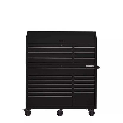 HEAVY-DUTY 56 IN. W 18-DRAWER COMBINATION TOOL CHEST AND CABINET SET, MATTE BLACK