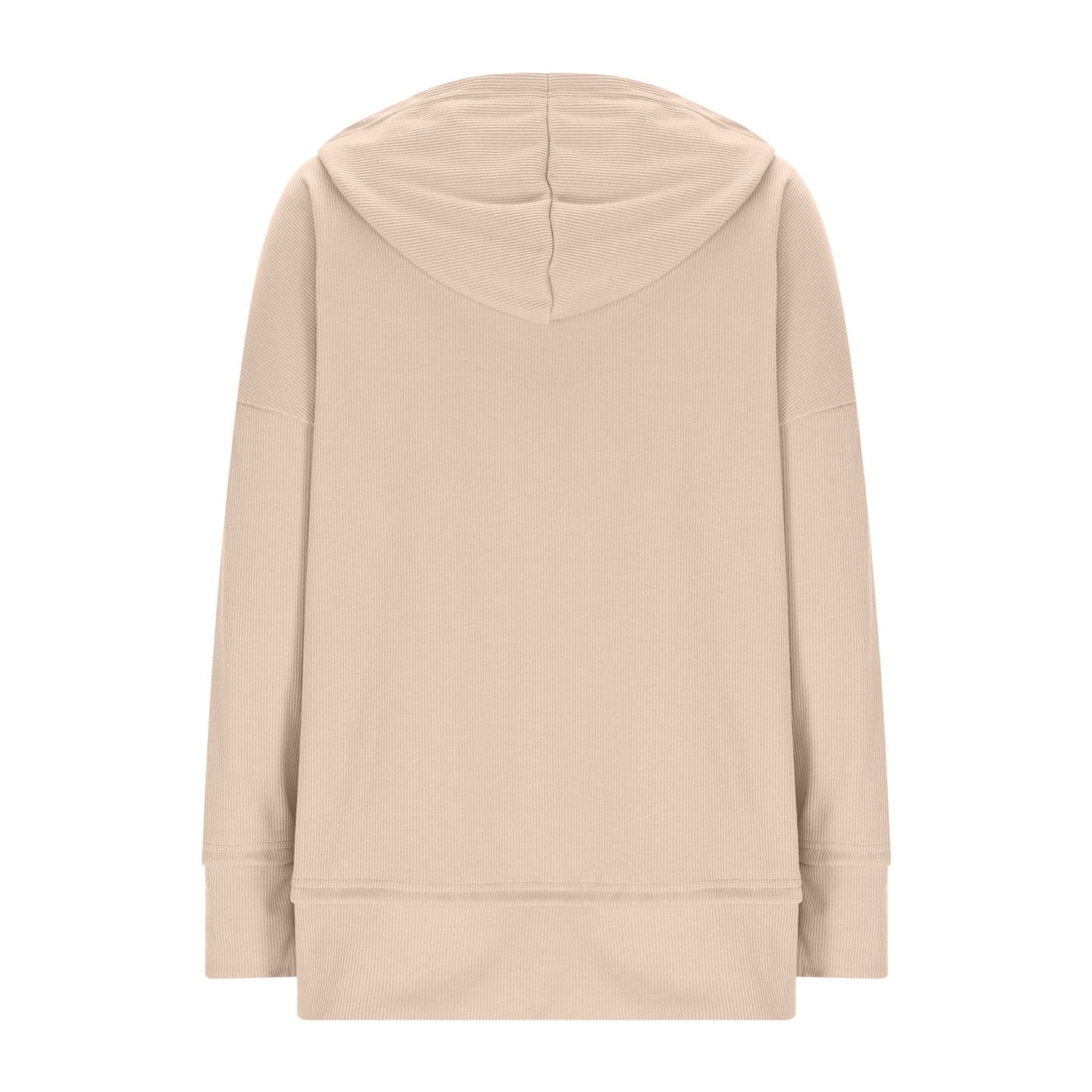 Womens Long Sleeve Tops Casual Ribbed Knit Half Button Hooded Pullover Sweatshirt Versatile Casual Wear