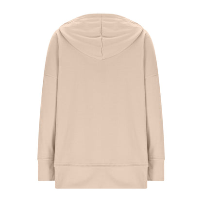 Womens Long Sleeve Tops Casual Ribbed Knit Half Button Hooded Pullover Sweatshirt Versatile Casual Wear