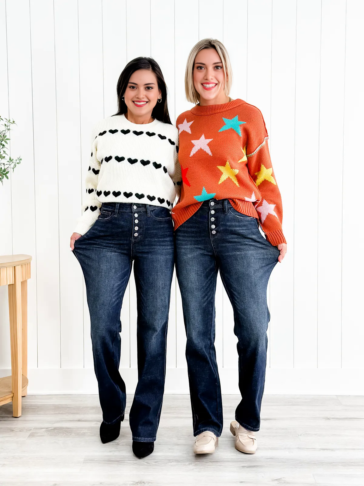 Mid Rise Button Fly Bootcut Jeans (🔥 Buy 1, Get 1 FREE – Limited Time!)