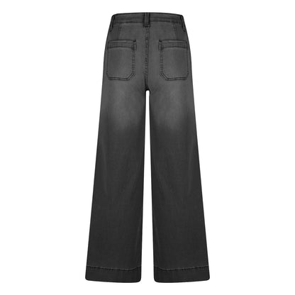 Miqool Women's Wide Leg Jeans Casual Loose Fit High Waisted Stretchy Baggy Denim Pants with Pockets