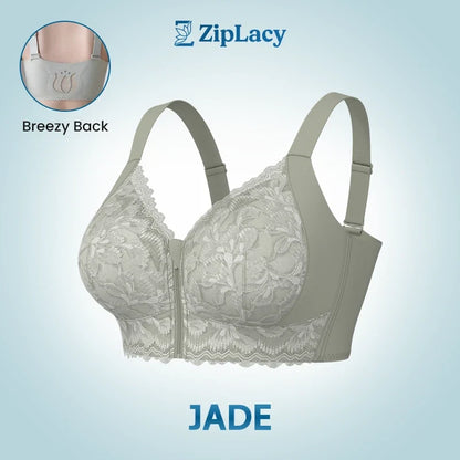 ZipLacy - Ultra Soft Front Zip Wireless Lifting Bra