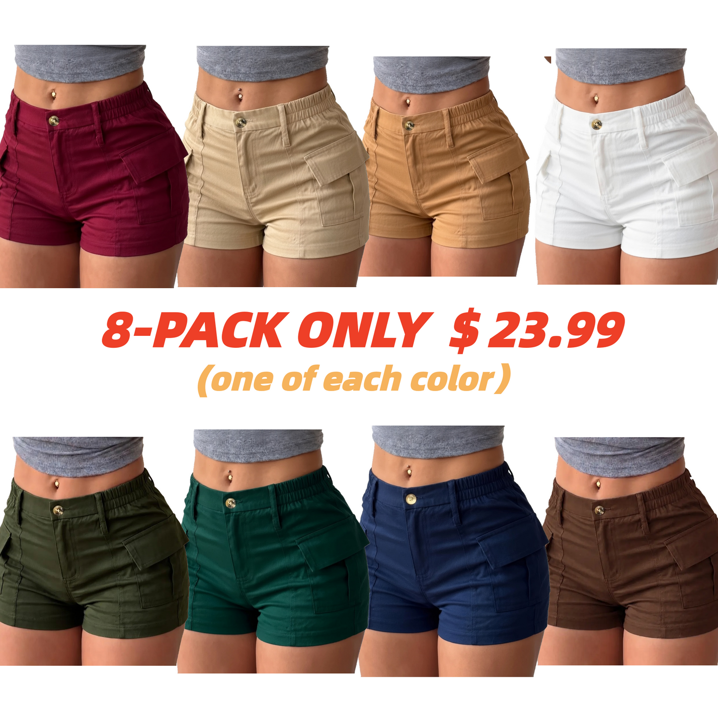 women’s shorts new summer cargo shorts, American vintage low rise slim fit booty shorts; simple everyday comfortable shorts; sporty casual bottoms; stylish vibe, easy flat styling Womenswear