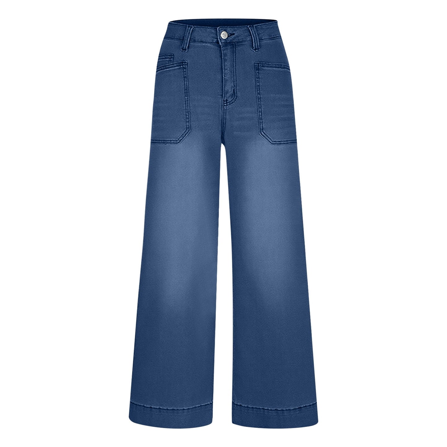 Miqool Women's Wide Leg Jeans Casual Loose Fit High Waisted Stretchy Baggy Denim Pants with Pockets