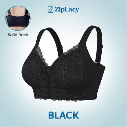ZipLacy - Ultra Soft Front Zip Wireless Lifting Bra
