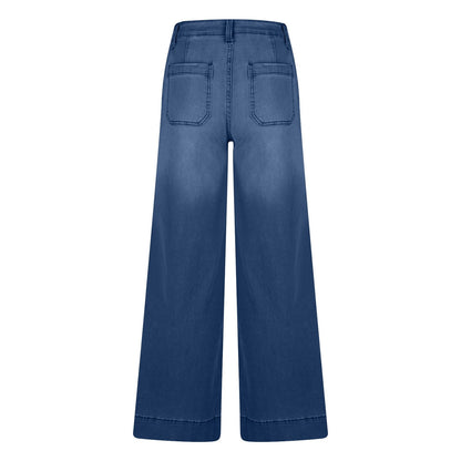 Miqool Women's Wide Leg Jeans Casual Loose Fit High Waisted Stretchy Baggy Denim Pants with Pockets