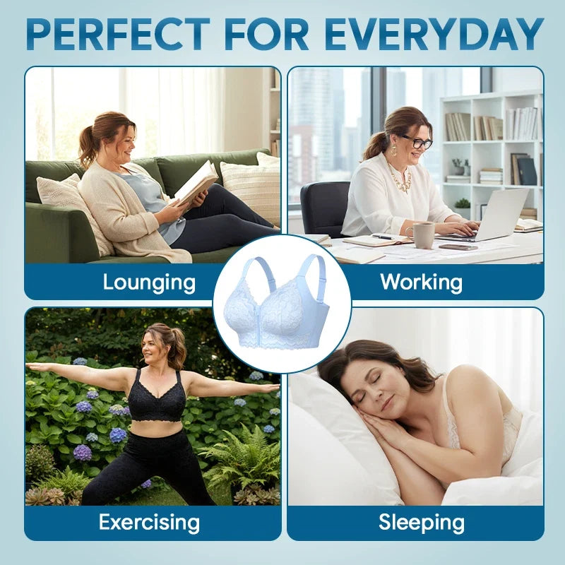 ZipLacy - Ultra Soft Front Zip Wireless Lifting Bra