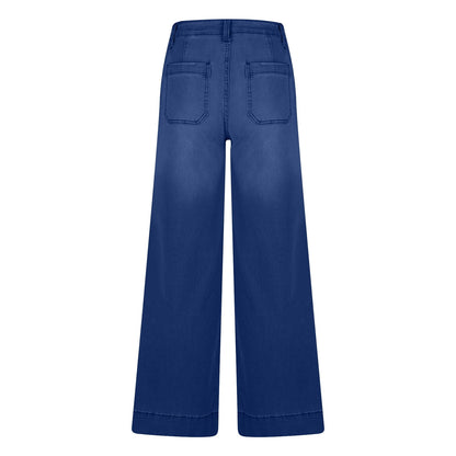 Miqool Women's Wide Leg Jeans Casual Loose Fit High Waisted Stretchy Baggy Denim Pants with Pockets