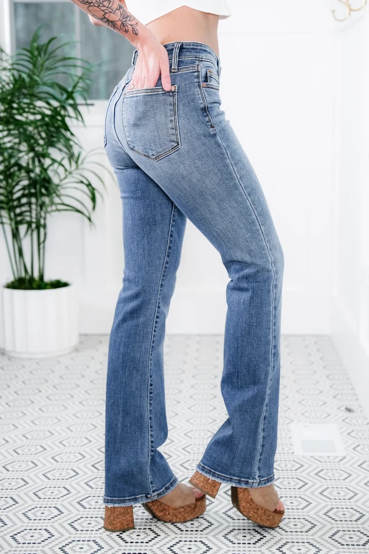 Holy Grail Tummy Control Bootcut Jeans (Tummy Control Cuffed Slim Fit Jeans (🔥 Buy 1, Get 1 FREE – Limited Time!))