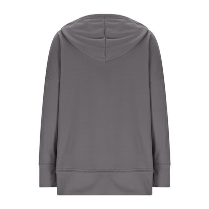 Womens Long Sleeve Tops Casual Ribbed Knit Half Button Hooded Pullover Sweatshirt Versatile Casual Wear
