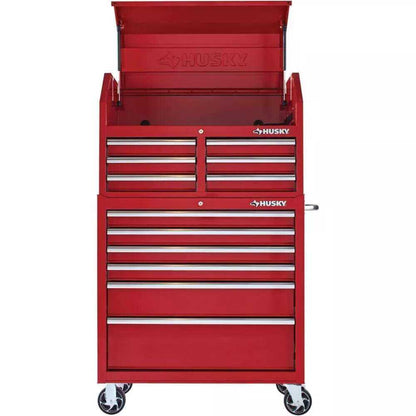 36 IN. 12-DRAWER TOOL CHEST AND CABINET COMBO IN GLOSS RED