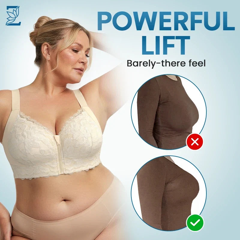 ZipLacy - Ultra Soft Front Zip Wireless Lifting Bra