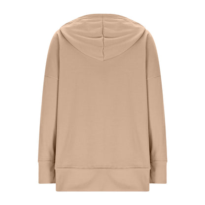 Womens Long Sleeve Tops Casual Ribbed Knit Half Button Hooded Pullover Sweatshirt Versatile Casual Wear