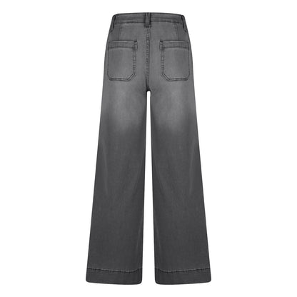 Miqool Women's Wide Leg Jeans Casual Loose Fit High Waisted Stretchy Baggy Denim Pants with Pockets