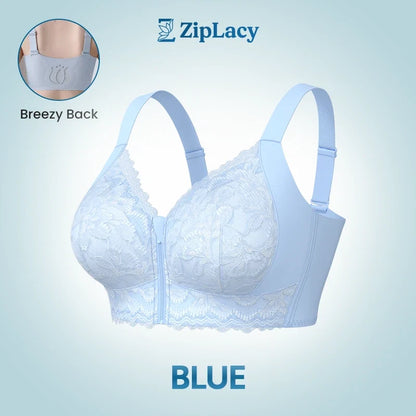 ZipLacy - Ultra Soft Front Zip Wireless Lifting Bra