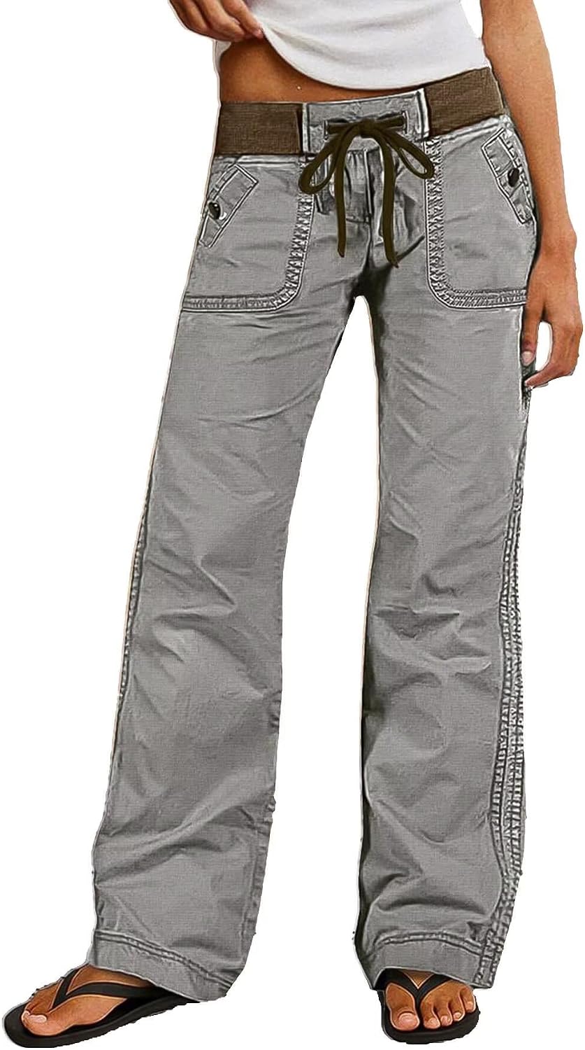 Flamingals Straight Leg Drawstring Pants for Women