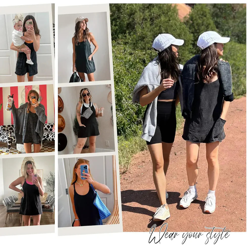 🔥Summer Sale🔥Womens Summer Sleeveless Mini Dress V Neck Spaghetti