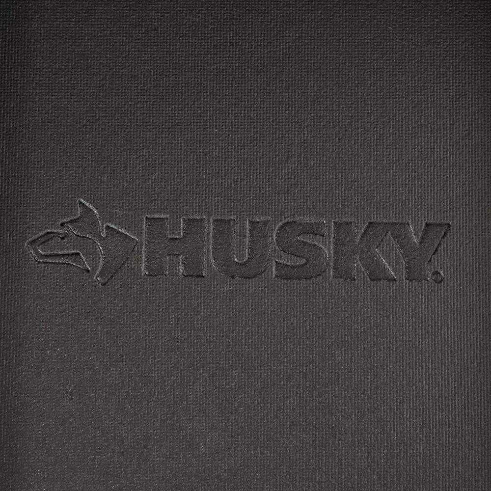 Husky 62 in. W x 24 in. D Standard Duty 14-Drawer Mobile Workbench Cabinet Tool Chest with Solid Wood Top in Gloss Black