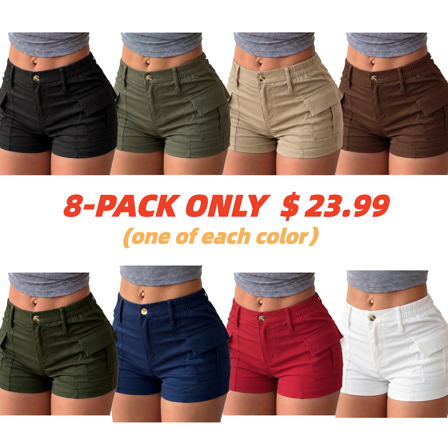 women’s shorts new summer cargo shorts, American vintage low rise slim fit booty shorts; simple everyday comfortable shorts; sporty casual bottoms; stylish vibe, easy flat styling Womenswear
