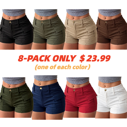 women’s shorts new summer cargo shorts, American vintage low rise slim fit booty shorts; simple everyday comfortable shorts; sporty casual bottoms; stylish vibe, easy flat styling Womenswear
