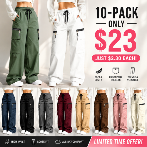⚡FINAL SALE 🔥Women’s lightweight loose cargo pants with multiple pockets