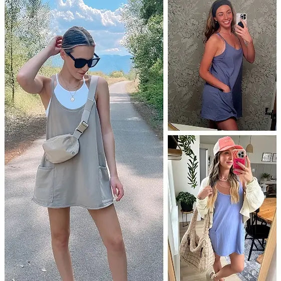 🔥Summer Sale🔥Womens Summer Sleeveless Mini Dress V Neck Spaghetti