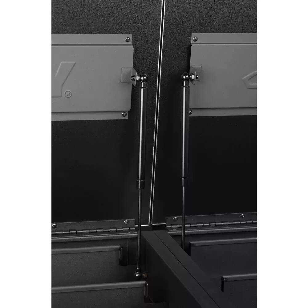 Husky 63 in. W x 23 in. D Heavy Duty 11-Drawer Mobile Workbench Cabinet with Flip-Top Stainless Steel Top in Matte Black