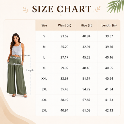 ✨Women’s Linen Wide Leg Palazzo Pants – High Waist Boho Beach Vacation Lounge Pants