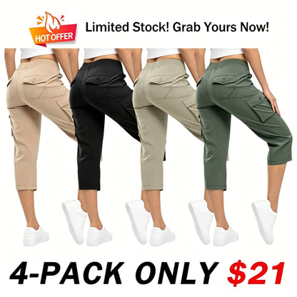 🔥Hot Summer Sale🔥Women’s Drawstring Capri Pants with Pockets for Casual Comfort Wear