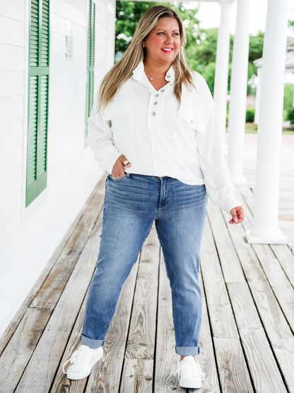 Tummy Control Cuffed Slim Fit Jeans (🔥 Buy 1, Get 1 FREE – Limited Time!)