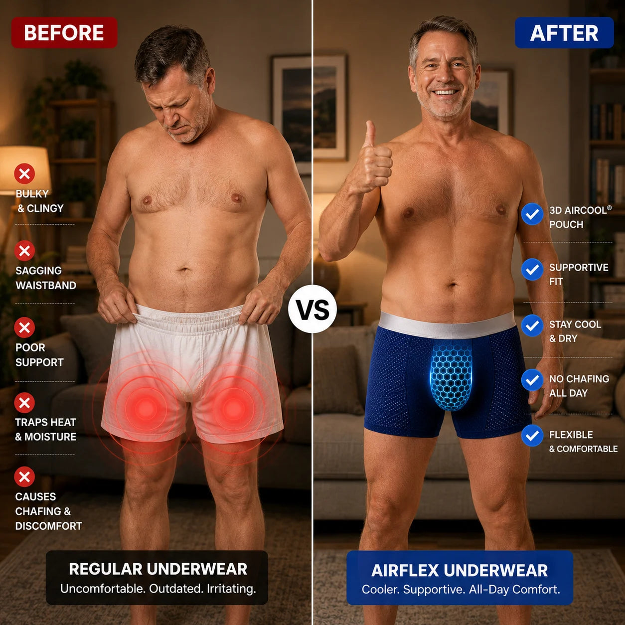 🔥 BEST DEAL 80% OFF TODAY🔥 2026 HOT SALE  AirFlexTM Premium Leakproof IceSilk Mesh Men's Boxer-180 Days free return