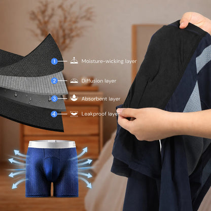 🔥 BEST DEAL 80% OFF TODAY🔥 2026 HOT SALE  AirFlexTM Premium Leakproof IceSilk Mesh Men's Boxer-180 Days free return